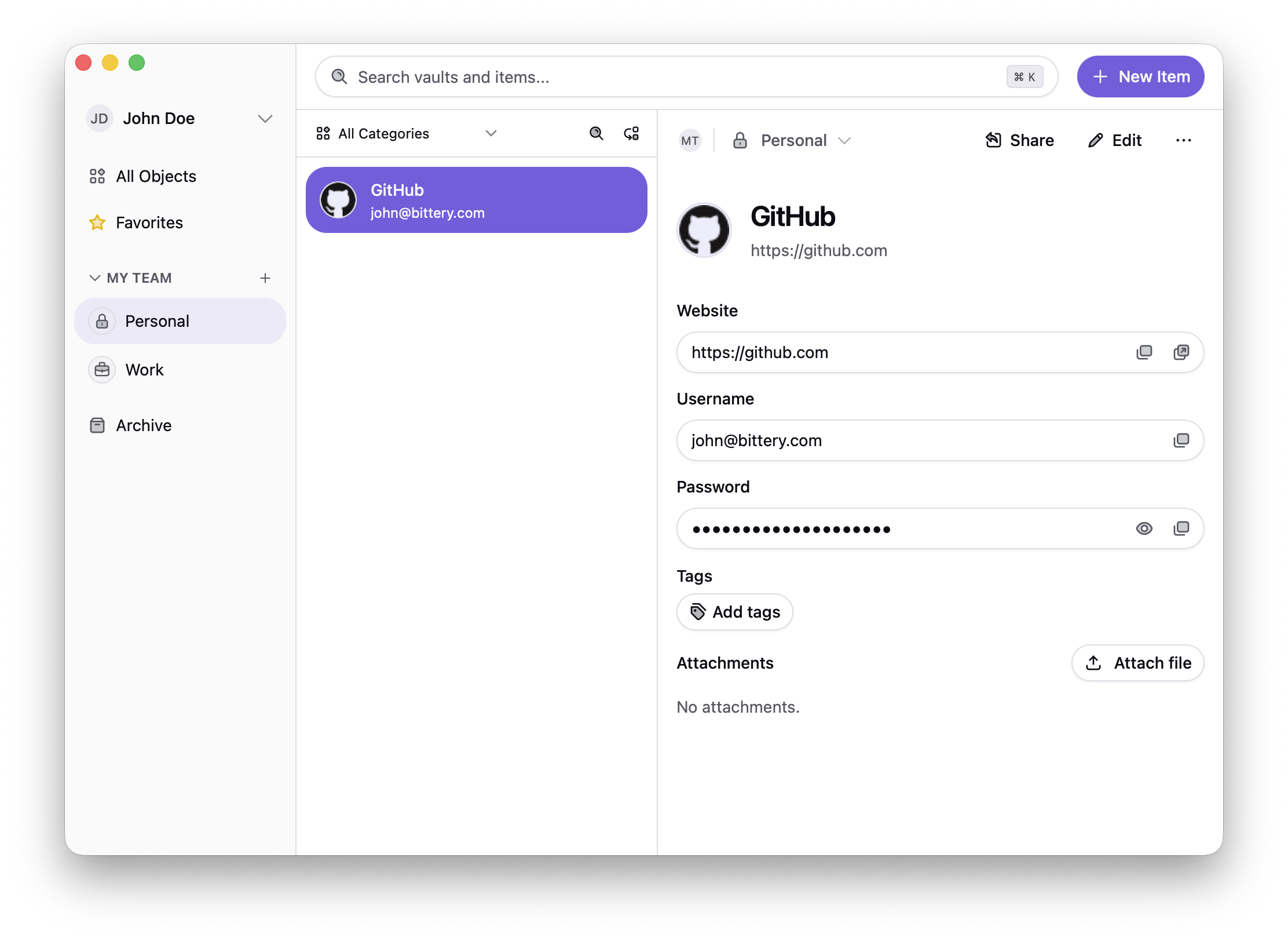 Bittery desktop app